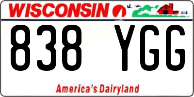 WI license plate 838YGG