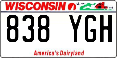 WI license plate 838YGH