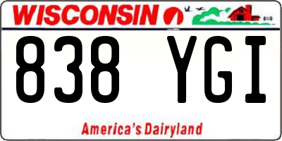 WI license plate 838YGI