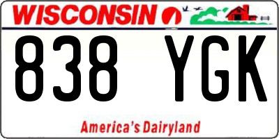 WI license plate 838YGK