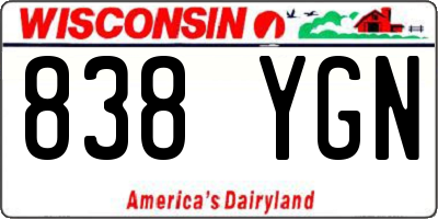 WI license plate 838YGN