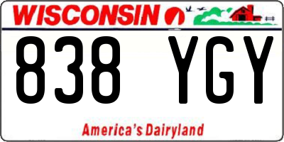 WI license plate 838YGY