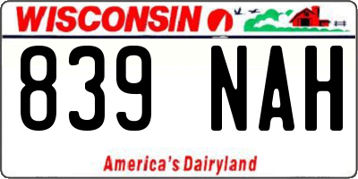 WI license plate 839NAH