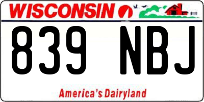 WI license plate 839NBJ