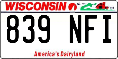 WI license plate 839NFI
