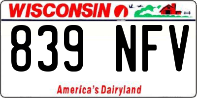 WI license plate 839NFV