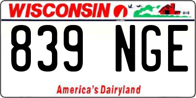 WI license plate 839NGE