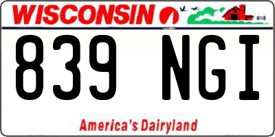WI license plate 839NGI