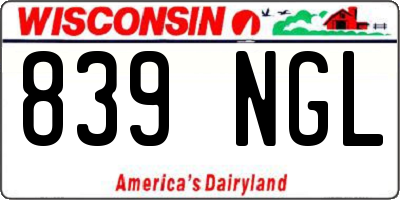 WI license plate 839NGL