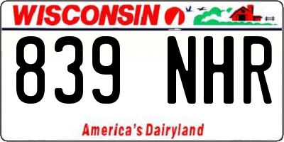 WI license plate 839NHR