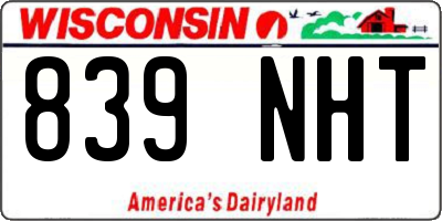 WI license plate 839NHT
