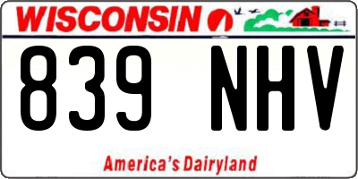 WI license plate 839NHV