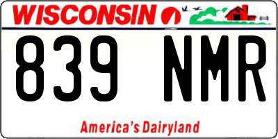 WI license plate 839NMR