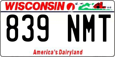 WI license plate 839NMT