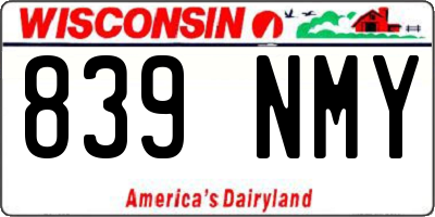 WI license plate 839NMY