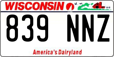 WI license plate 839NNZ
