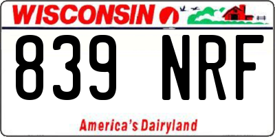WI license plate 839NRF