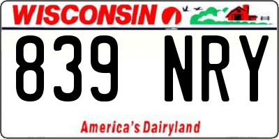 WI license plate 839NRY