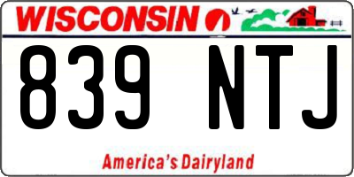 WI license plate 839NTJ