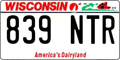 WI license plate 839NTR