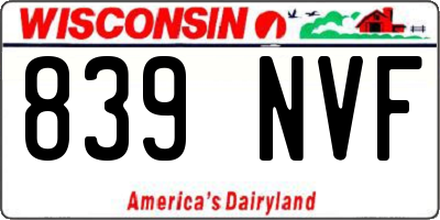 WI license plate 839NVF