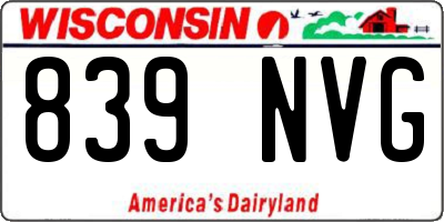 WI license plate 839NVG