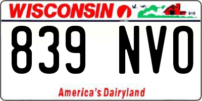 WI license plate 839NVO