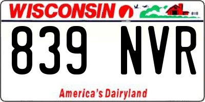WI license plate 839NVR
