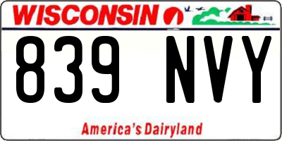WI license plate 839NVY