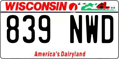 WI license plate 839NWD