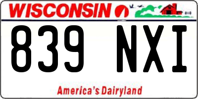 WI license plate 839NXI