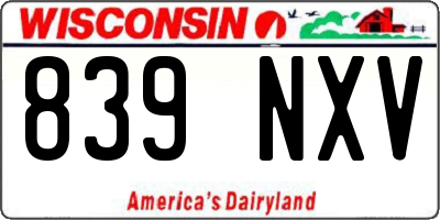 WI license plate 839NXV