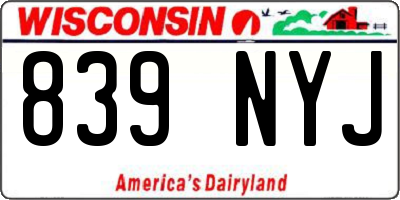 WI license plate 839NYJ