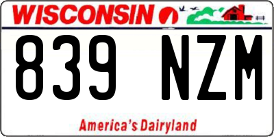 WI license plate 839NZM