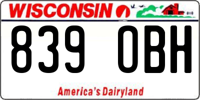 WI license plate 839OBH