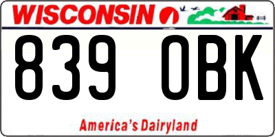 WI license plate 839OBK
