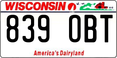 WI license plate 839OBT
