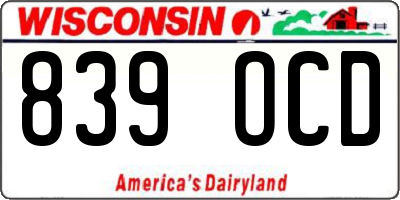 WI license plate 839OCD