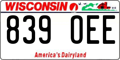 WI license plate 839OEE