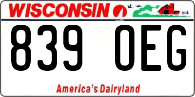 WI license plate 839OEG