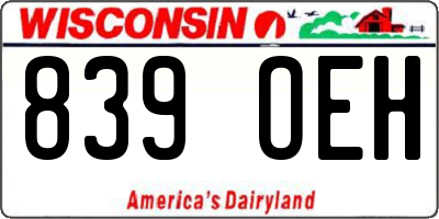 WI license plate 839OEH