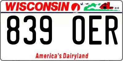 WI license plate 839OER