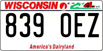 WI license plate 839OEZ