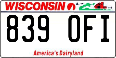 WI license plate 839OFI
