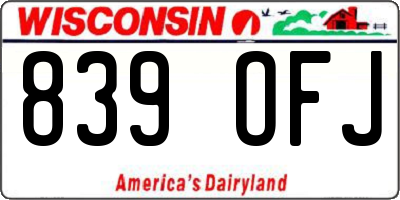 WI license plate 839OFJ