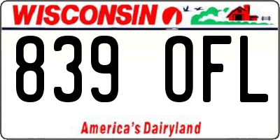 WI license plate 839OFL