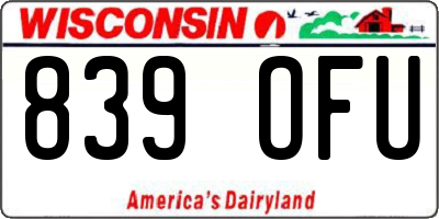 WI license plate 839OFU