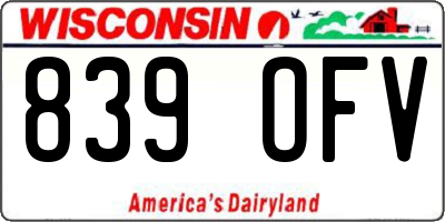 WI license plate 839OFV