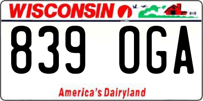 WI license plate 839OGA