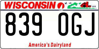 WI license plate 839OGJ